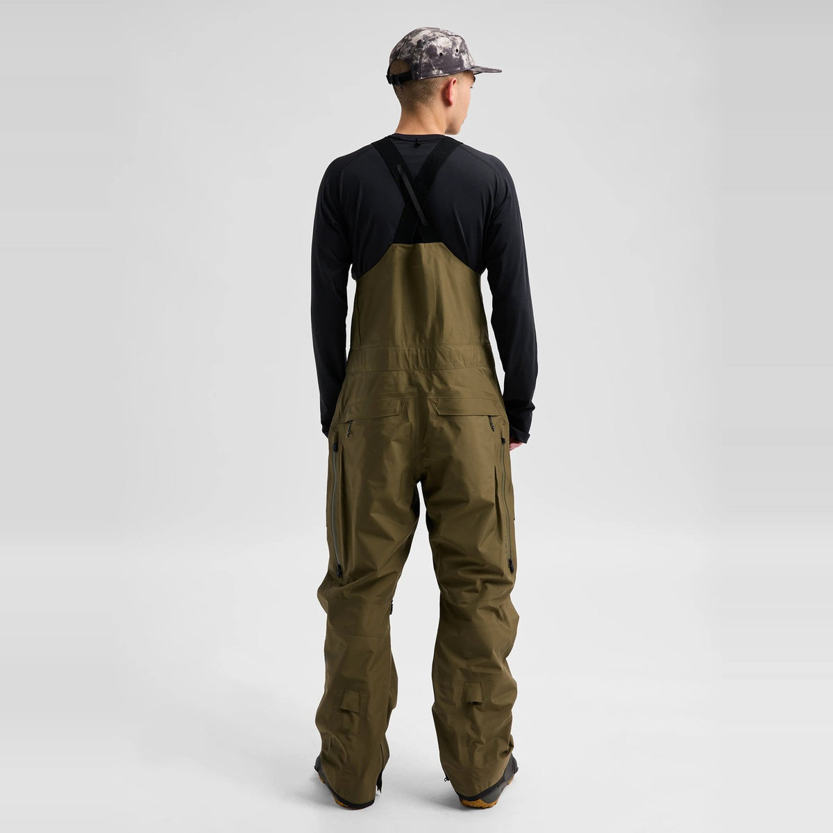 Mens [Ak] Freebird Gore‑Tex 3L Stretch Bib Pants Dried Moss - Image 13