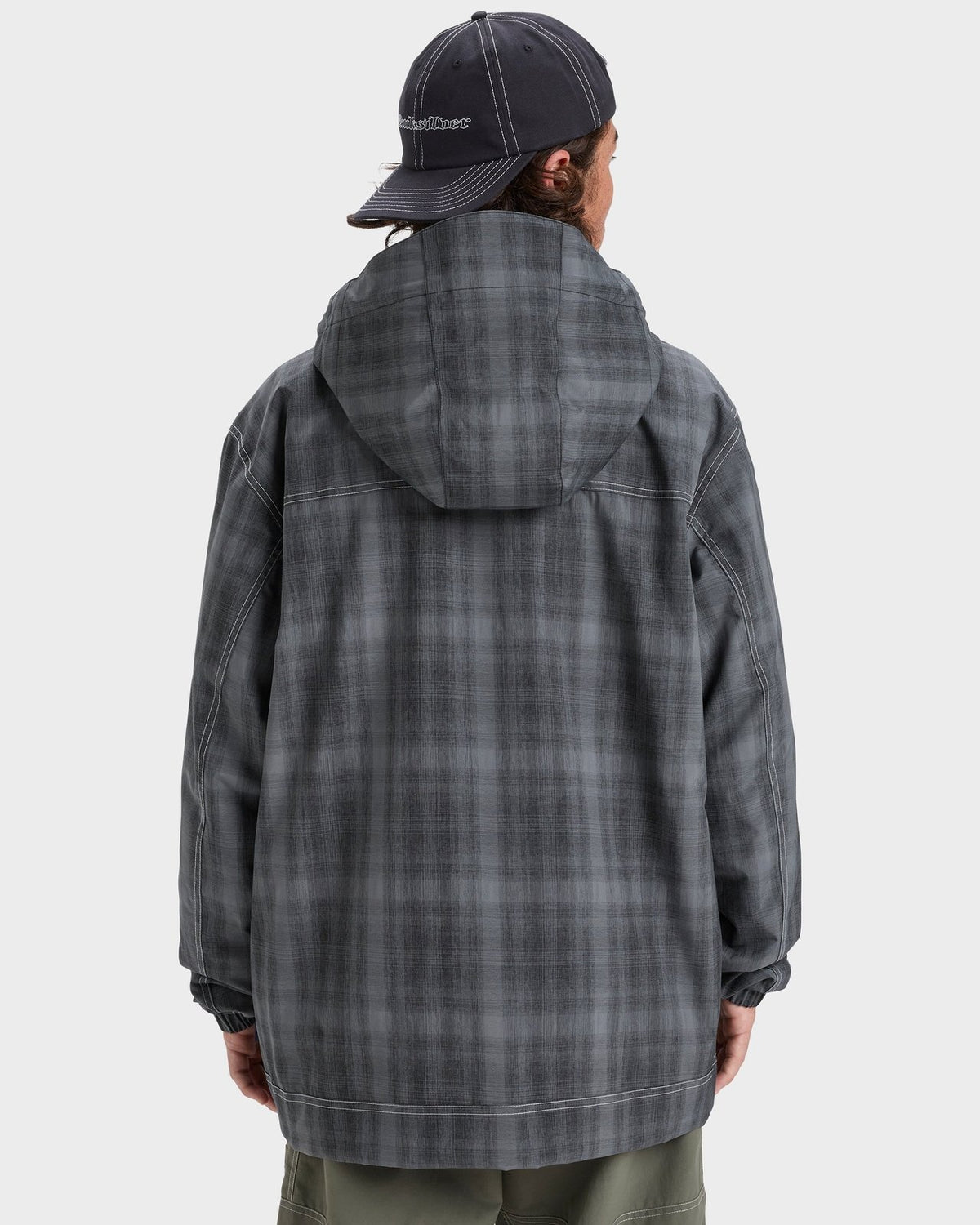 Mens Live Wire Snow Jacket Mercury Check True Black - Image 13