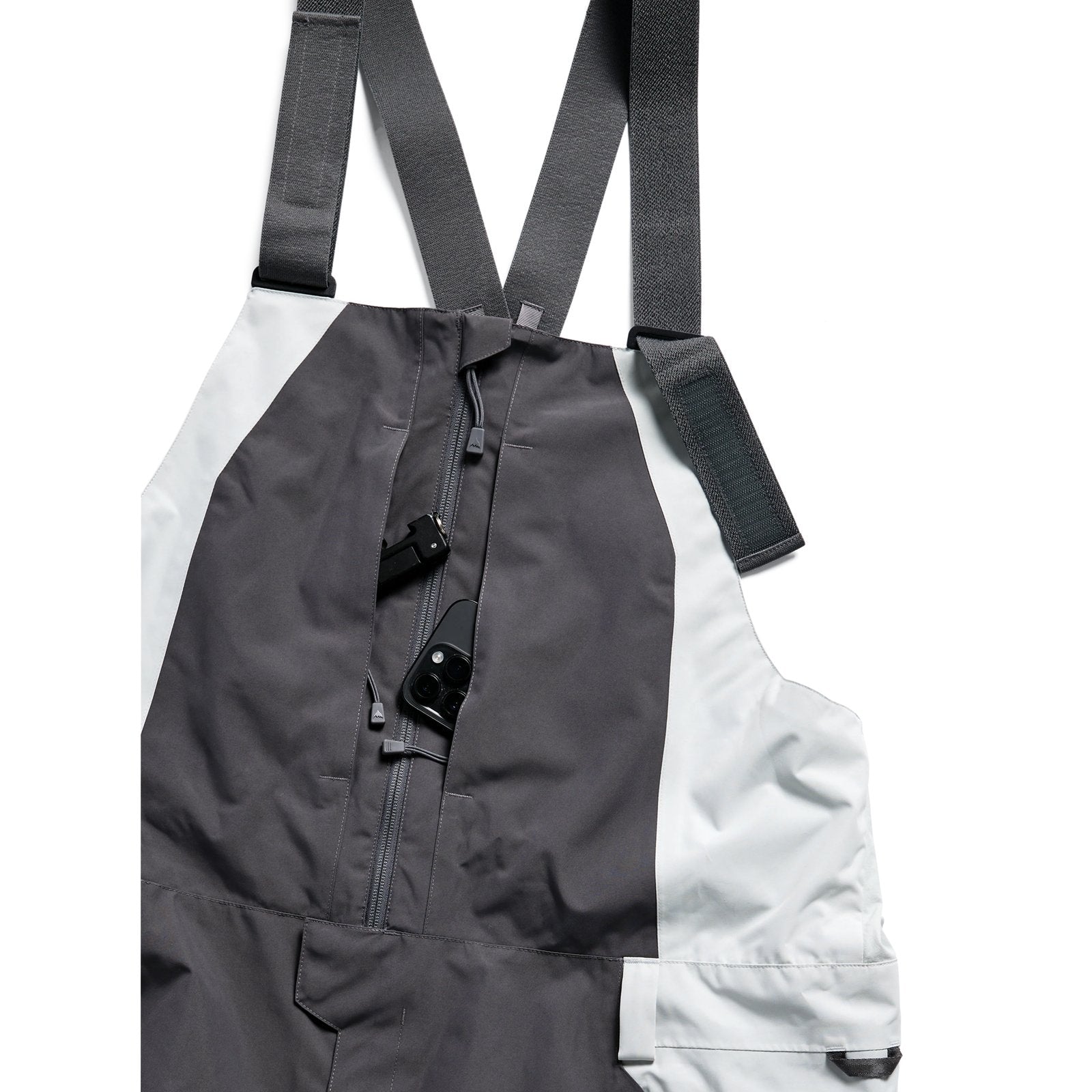 Mens Reserve 2L Relaxed Bib Pants Gotham Gray / Gray Cloud - Image 13
