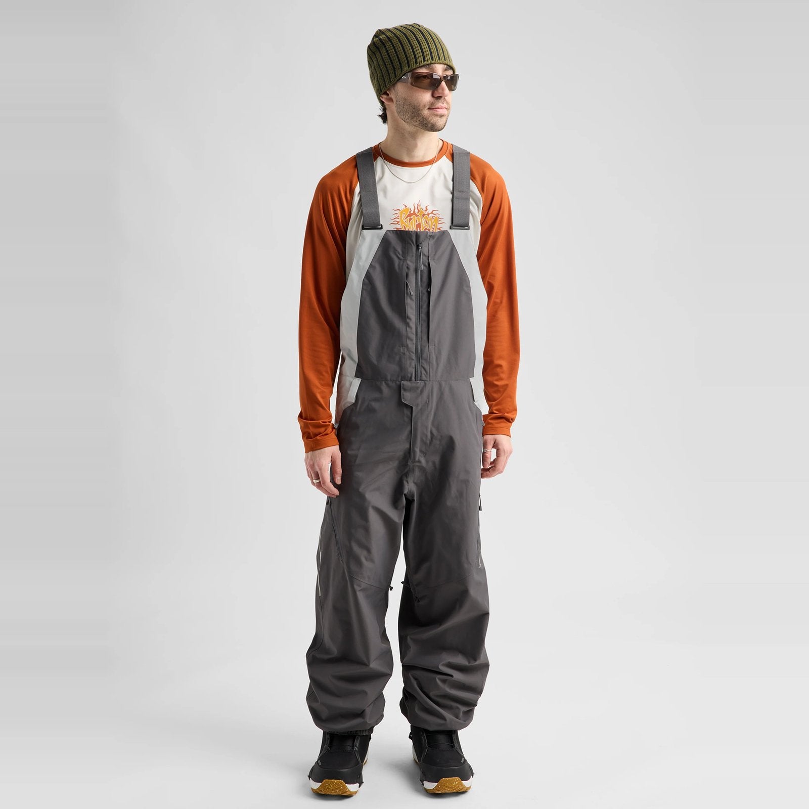Mens Reserve 2L Relaxed Bib Pants Gotham Gray / Gray Cloud - Image 16