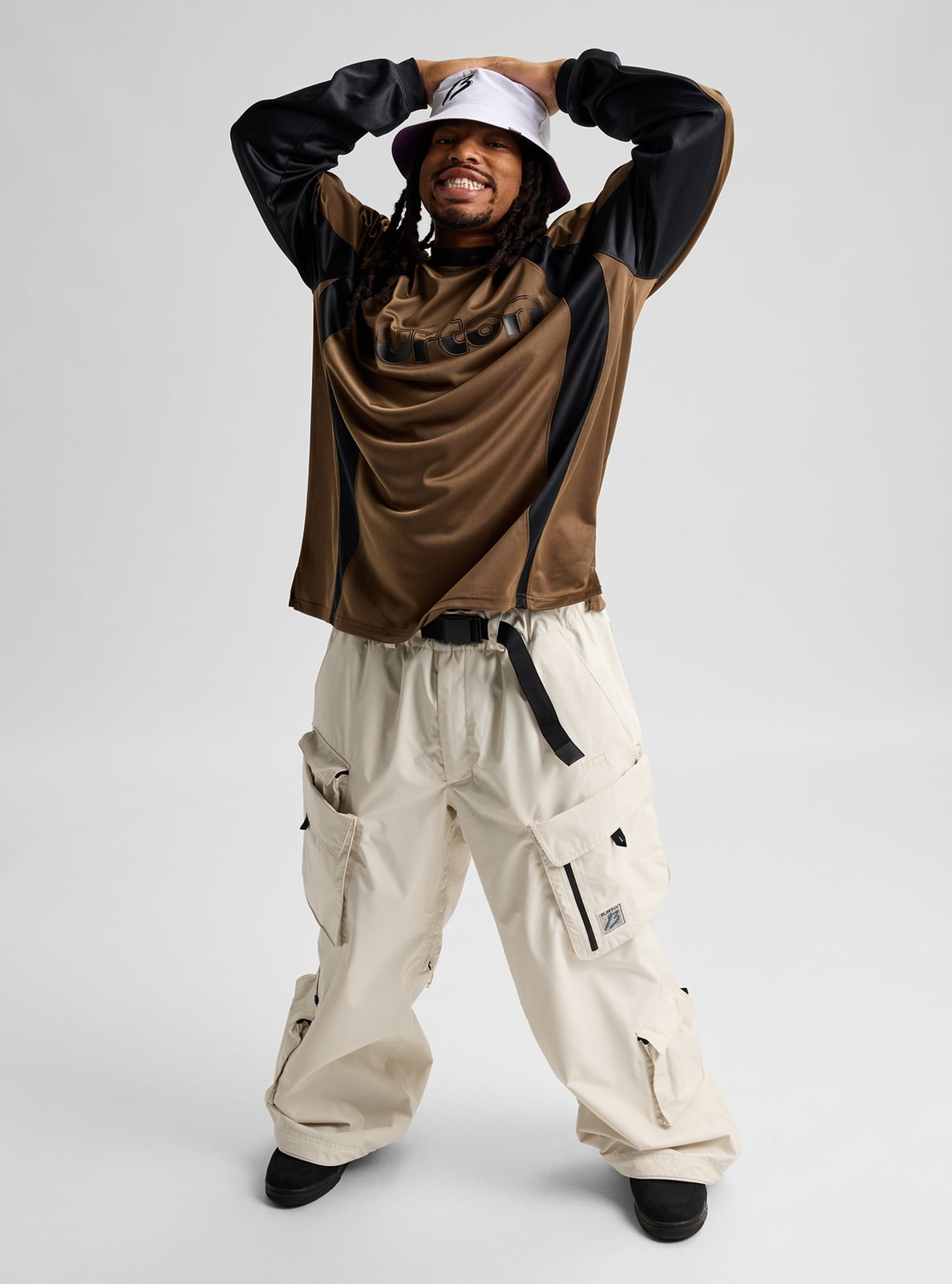 Mens 2L Baggy Cargo Pants Lunar Sand - Image 16