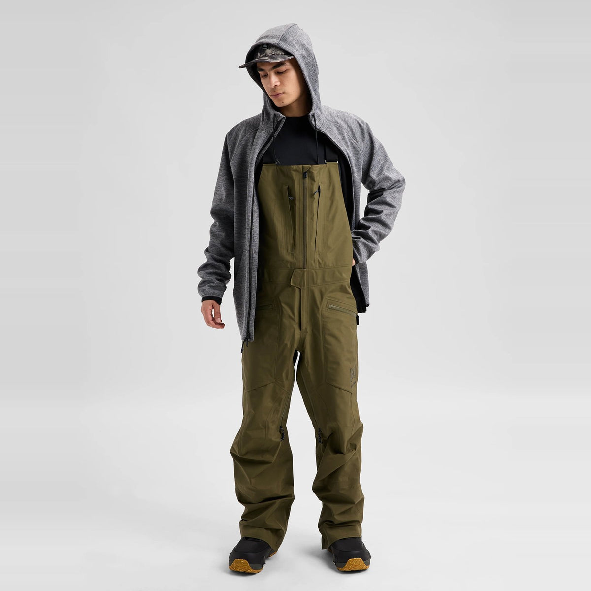 Mens [Ak] Freebird Gore‑Tex 3L Stretch Bib Pants Dried Moss - Image 19