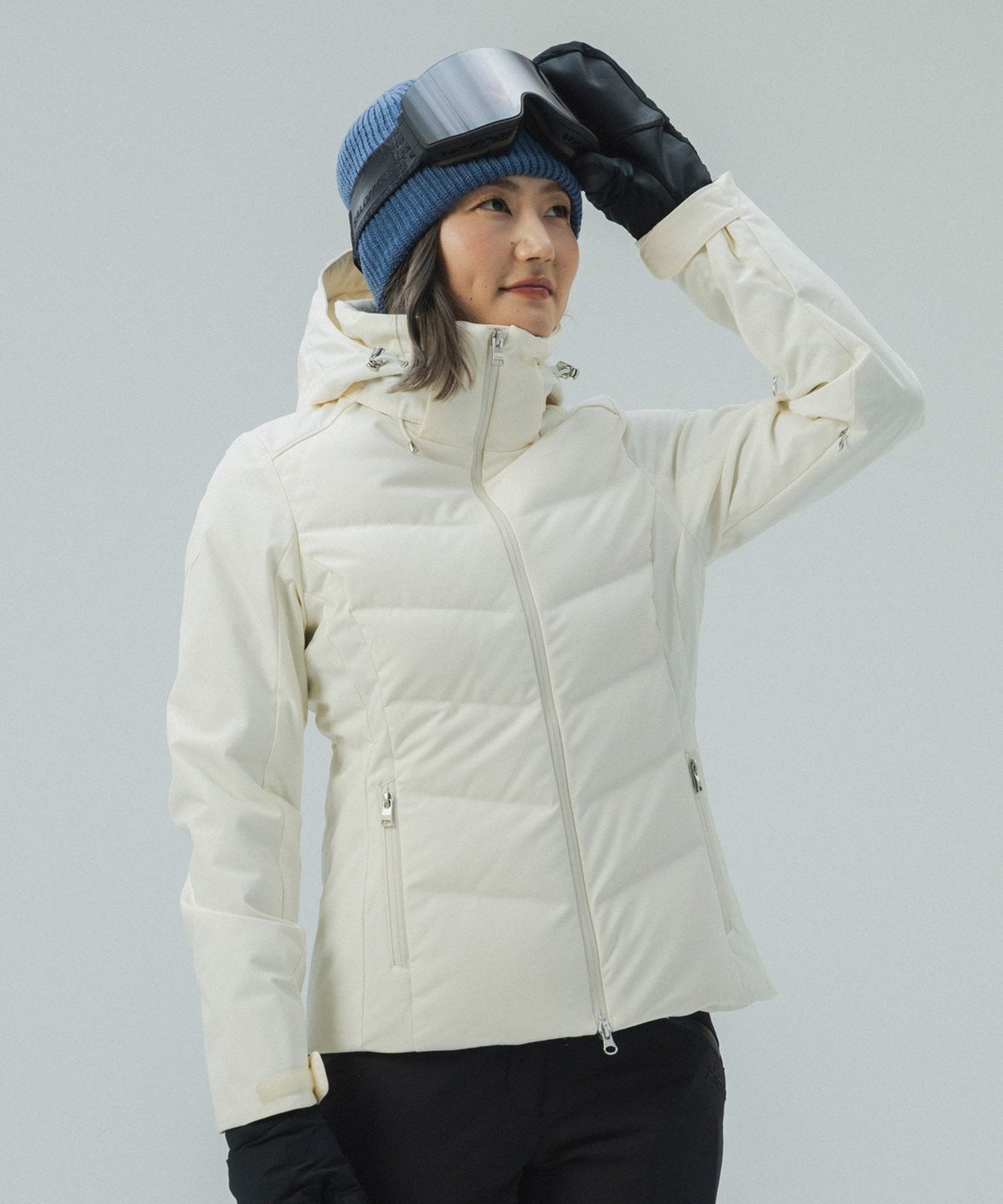 Womens Seamless Down Jacket Off White - Image 1