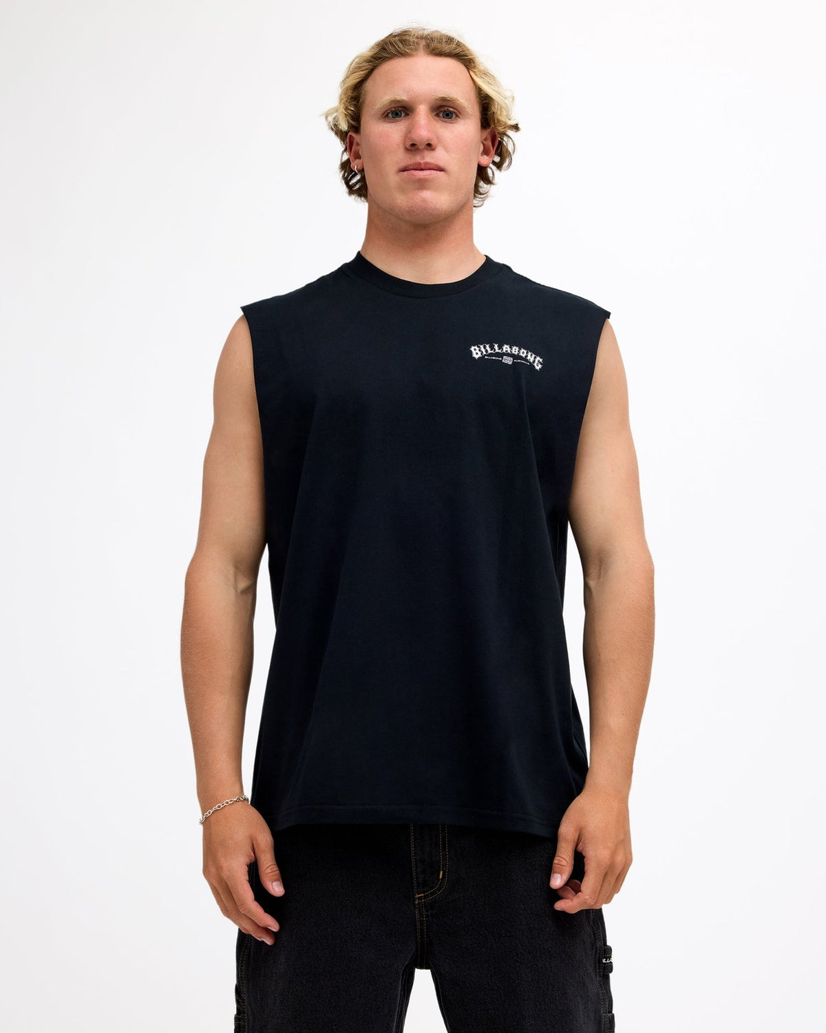 Mens Chrome Arch Muscle Top Black - Image 1