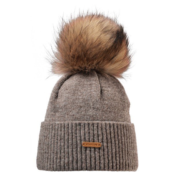 Tristano Real Fur Beanie Light Brown - Image 1