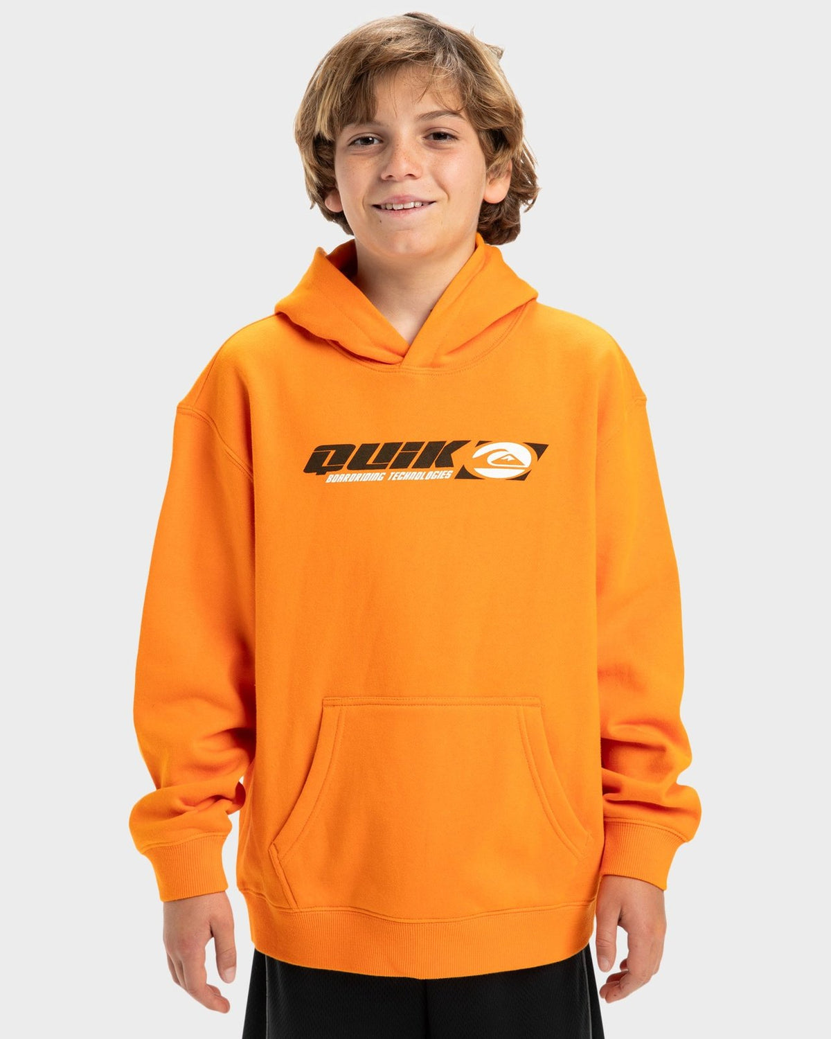 Boys Stencil Pullover Hoodie Orange Pepper - Image 1