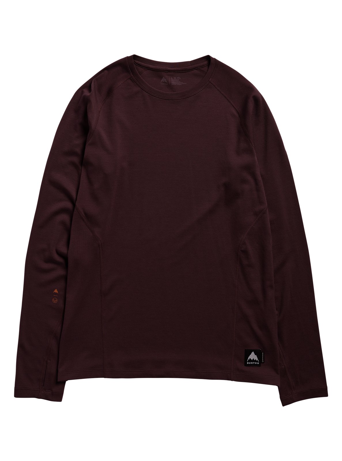Mens Merino Blend Midweight Base Layer Crew Bear Hug Brown - Image 1