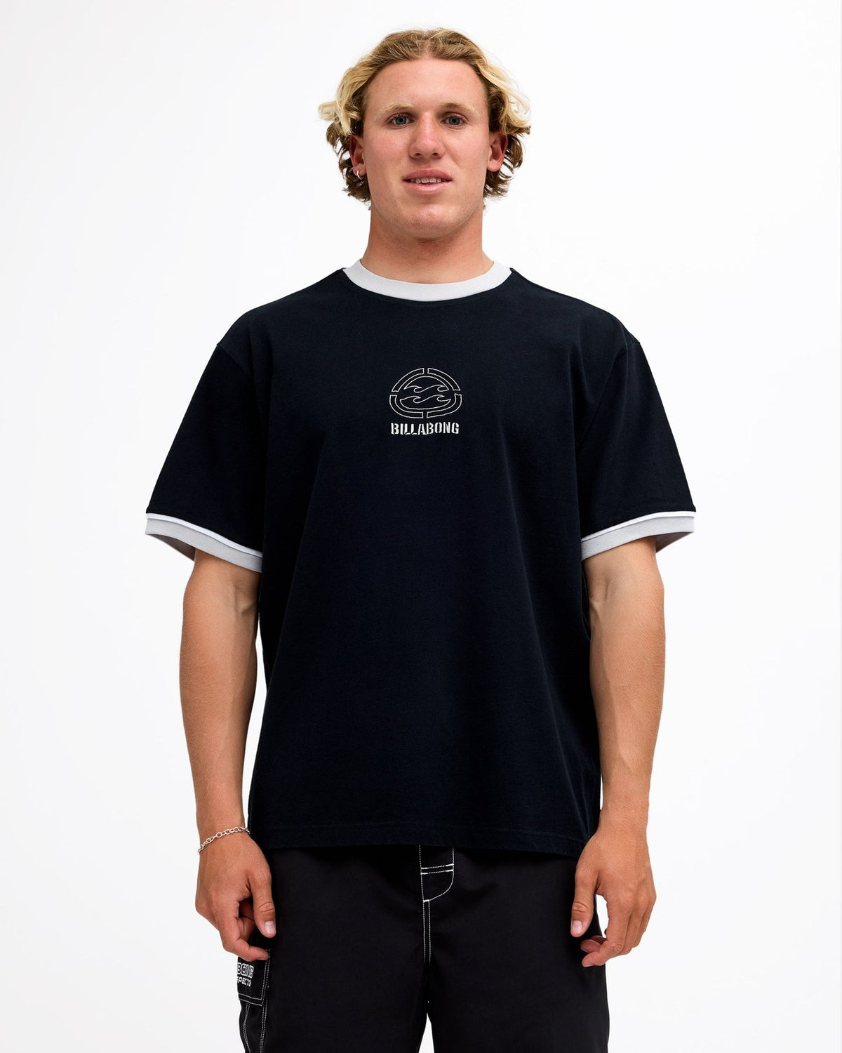 Mens Spec 73 Bio Ringer T-Shirt Black - Image 1