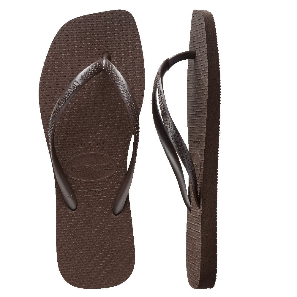 Slim Square Toe Brown Thongs - Image 1