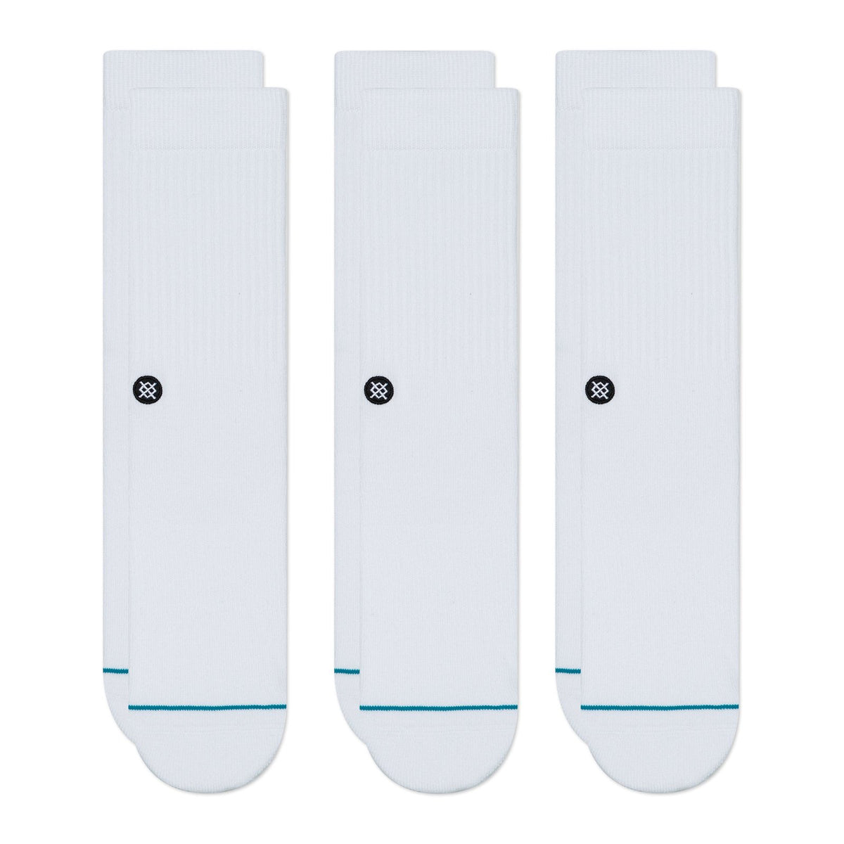 Icon Crew Socks 3 Pack White / White - Image 1