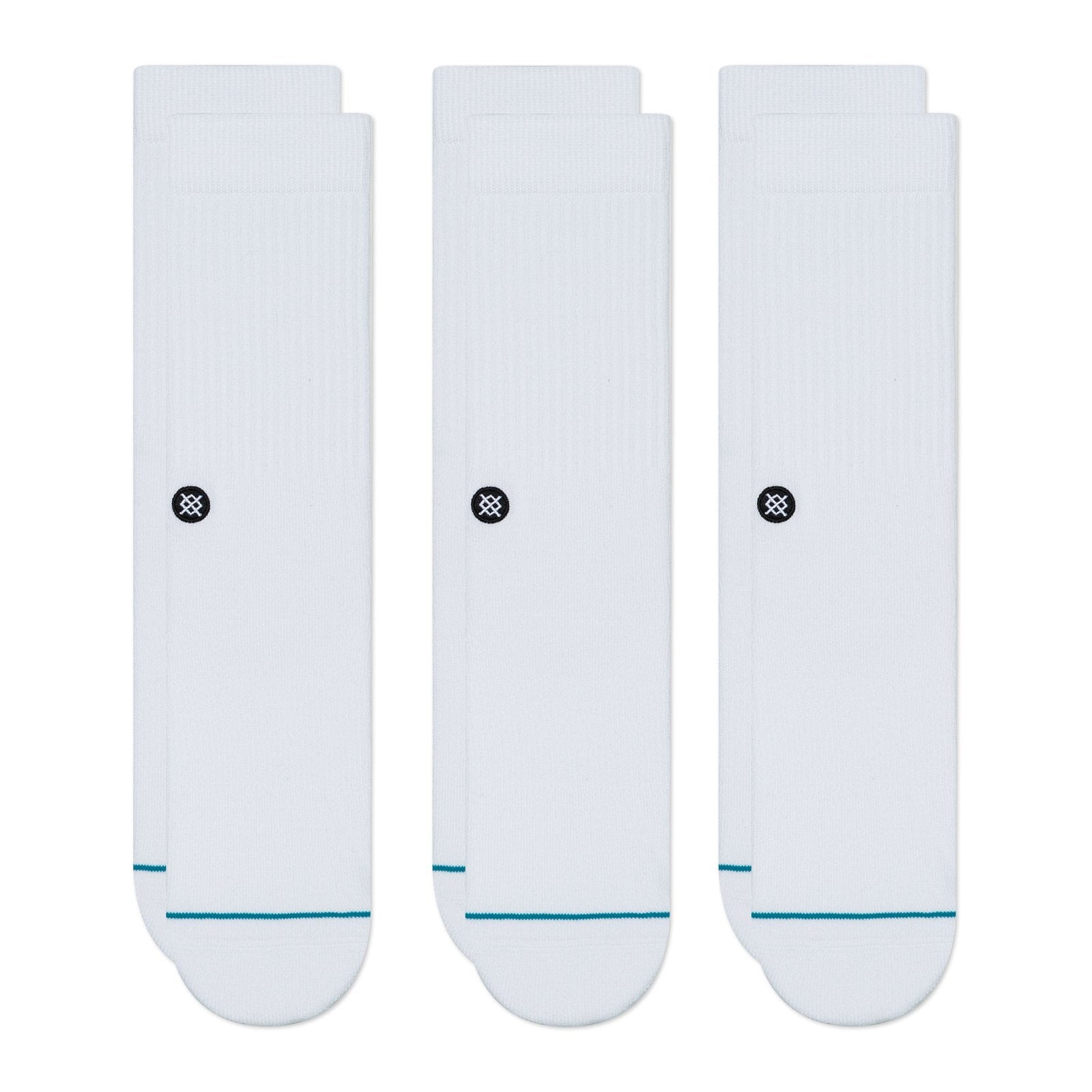 Icon Crew Socks 3 Pack White / White - Image 1