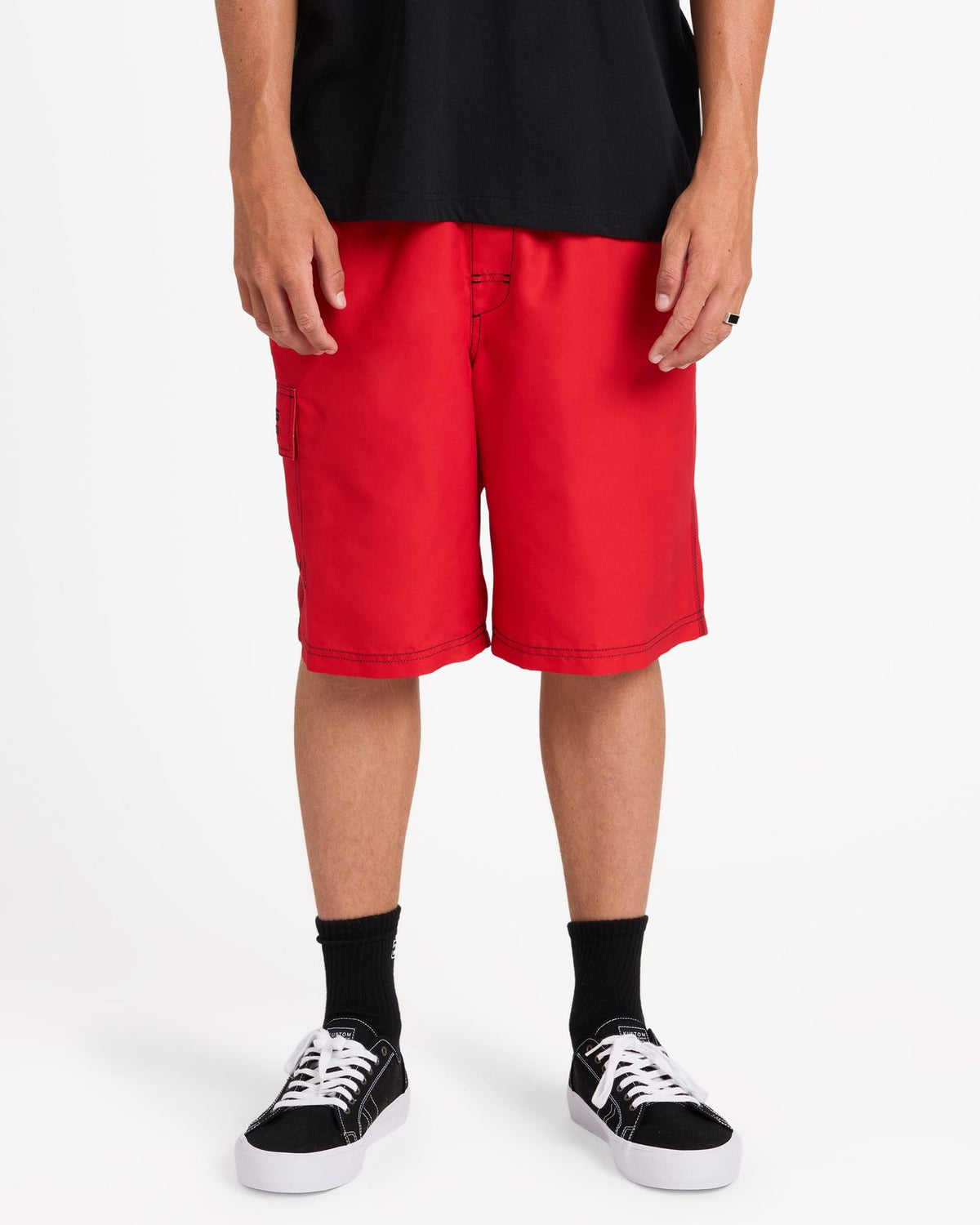 Mens Throw On 22" Shorts Red Core - Image 1