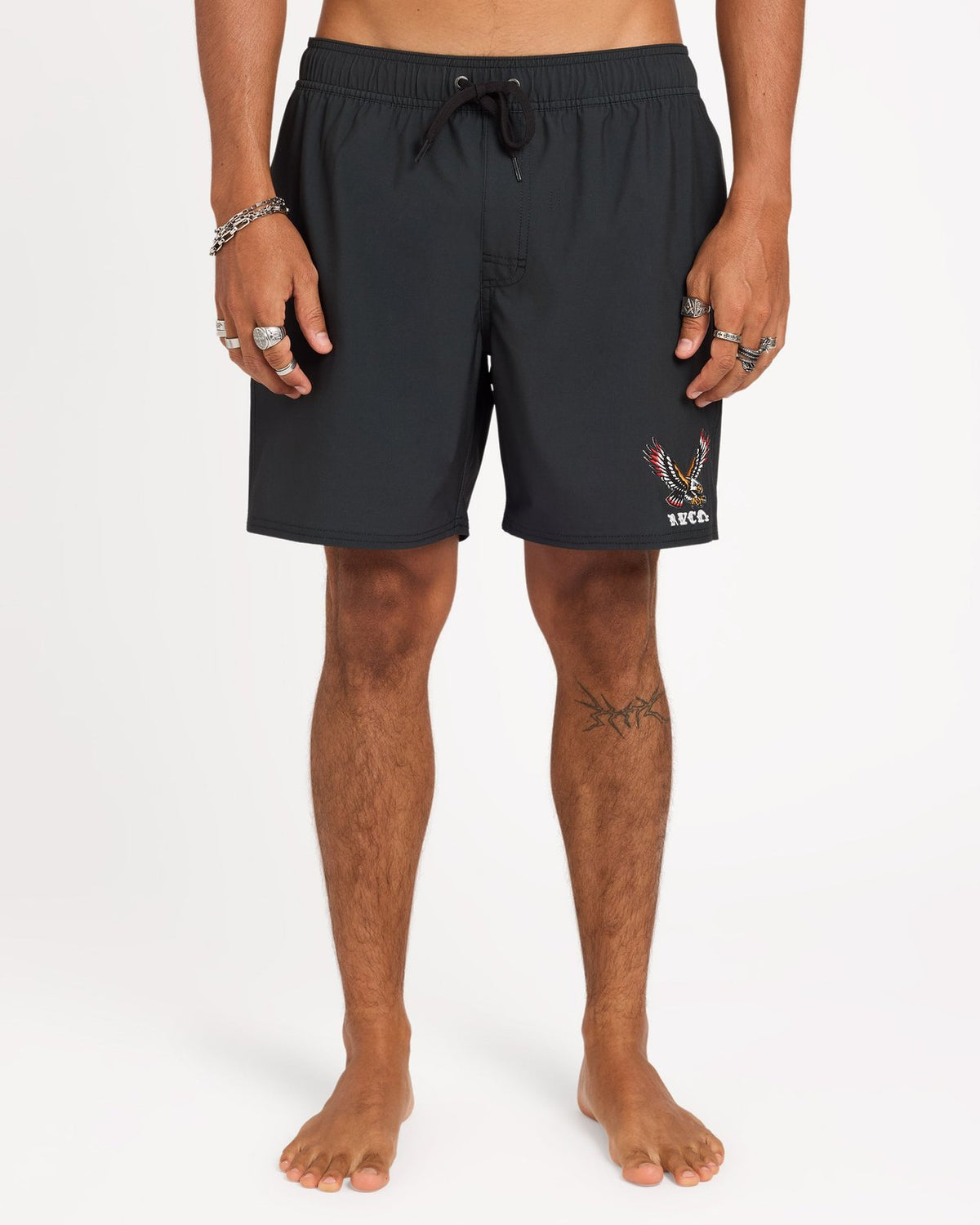 Mens Trad Eagle Boardshorts Pirate Black - Image 1