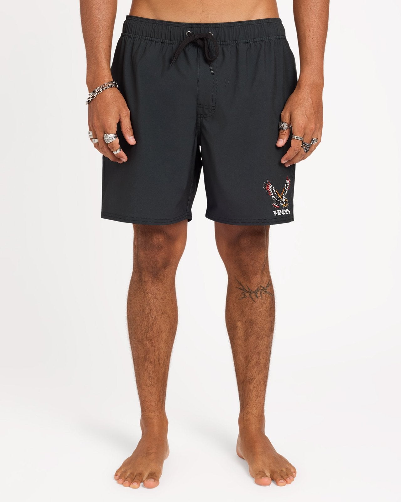 Mens Trad Eagle Boardshorts Pirate Black - Image 1