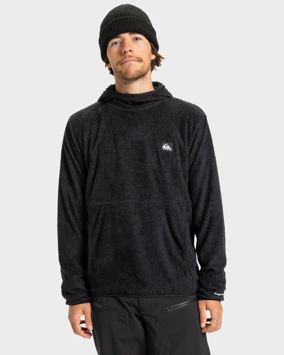 Mens Warm Up Pullover Hoodie Black - Image 1