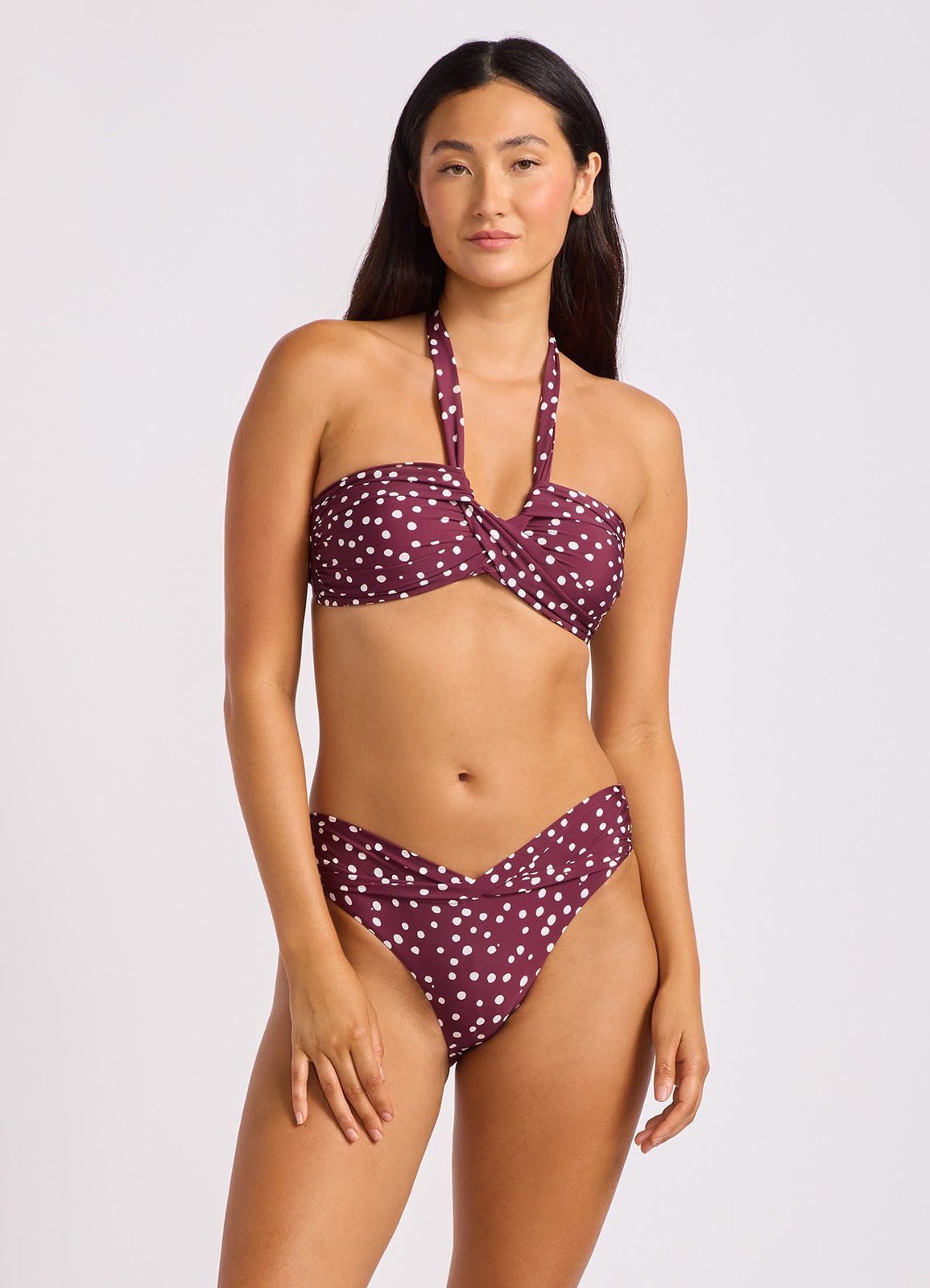 Dolce Dot Twist Band Mini Hipster Dark Burgundy - Image 1
