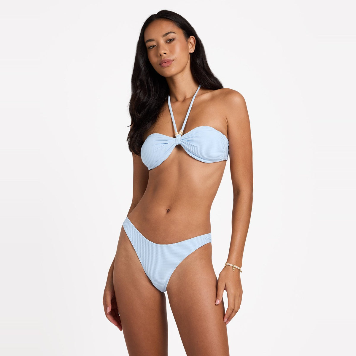 Womens Tanlines Halter Bandeau Bikini Top Cool Blue - Image 2
