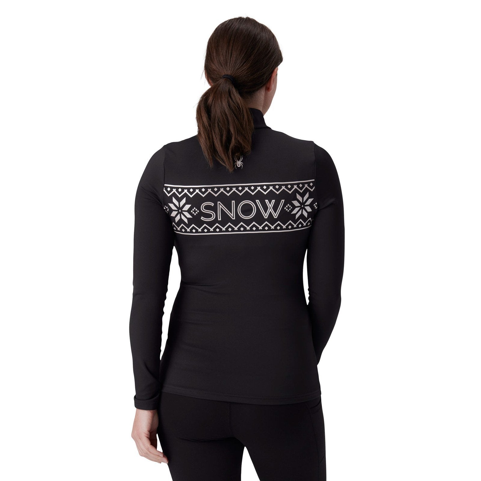 Womens Vivid Quarter Zip Skivvy Black2 - Image 2