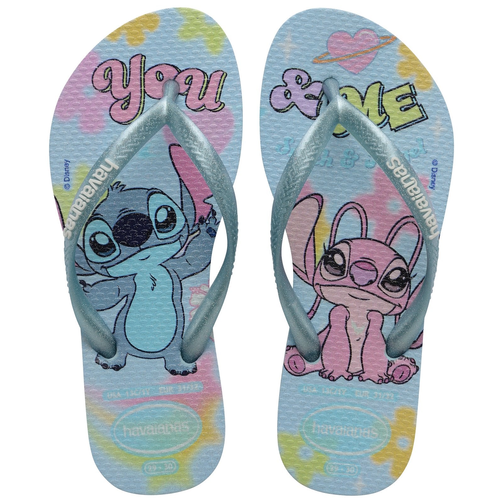 Kids Slim Disney Thongs Blue - Image 2