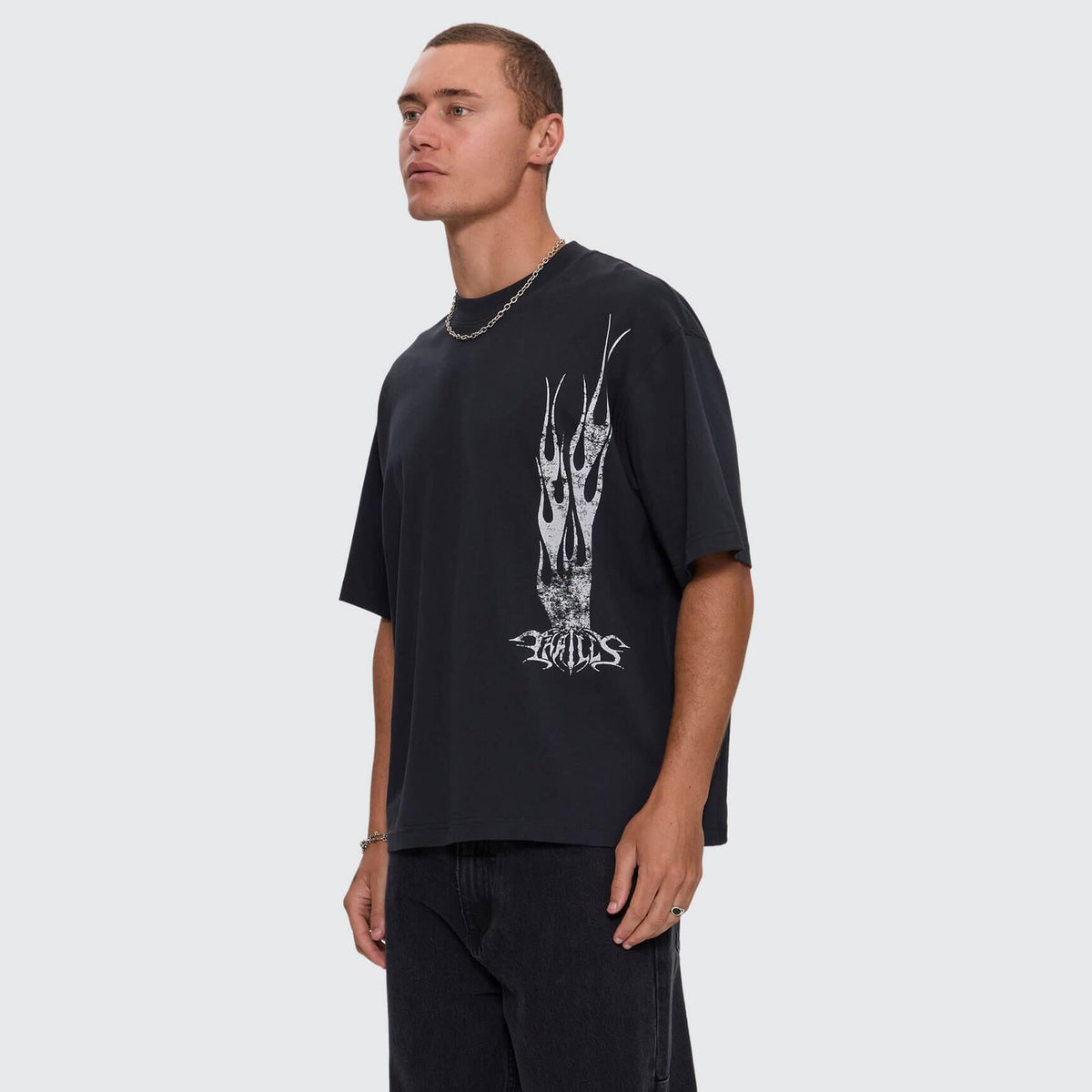 Matter Of Flame Box Crop Tee Faded Black - Image 2