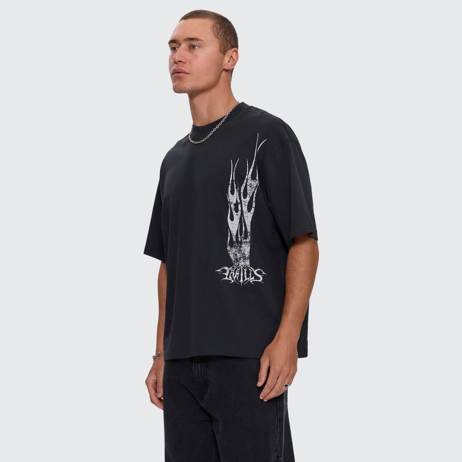 Matter Of Flame Box Crop Tee Faded Black - Image 2