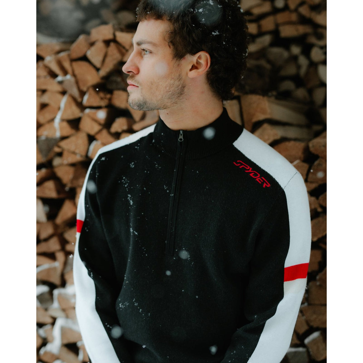 Mens Verbier Quarter Zip Sweater Black - Image 2