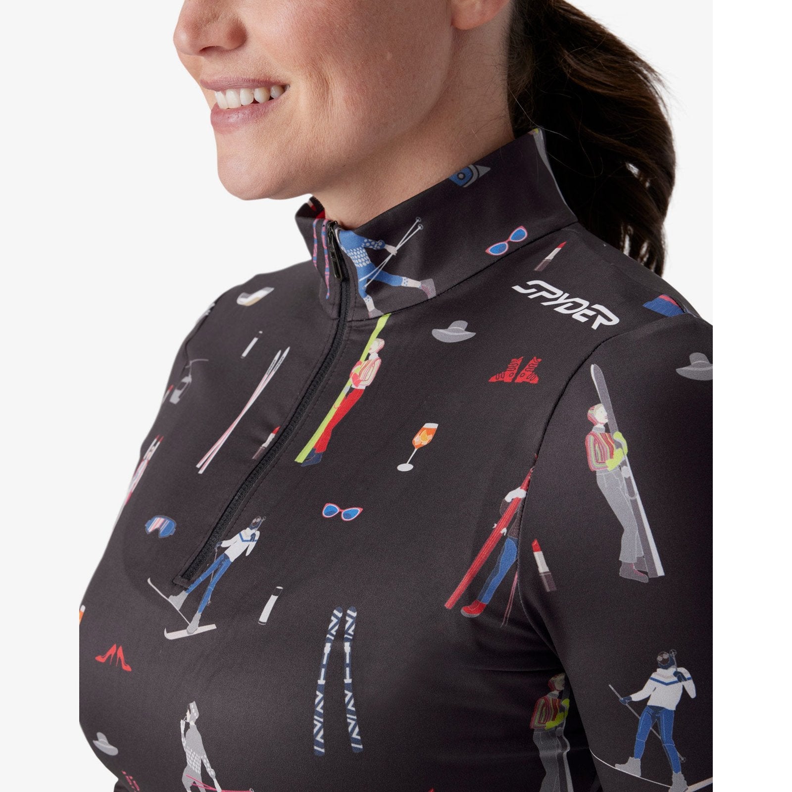 Womens Vivid Quarter Zip Black - Image 2