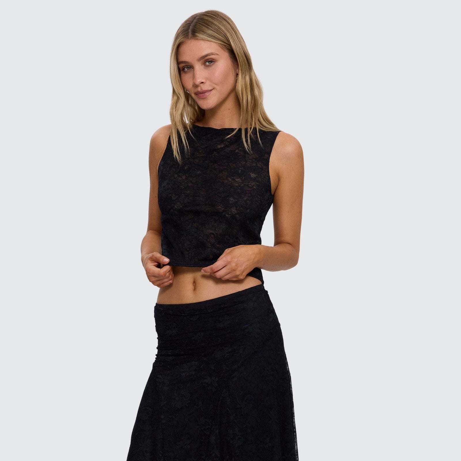 New Romance Lace Tank Black - Image 2