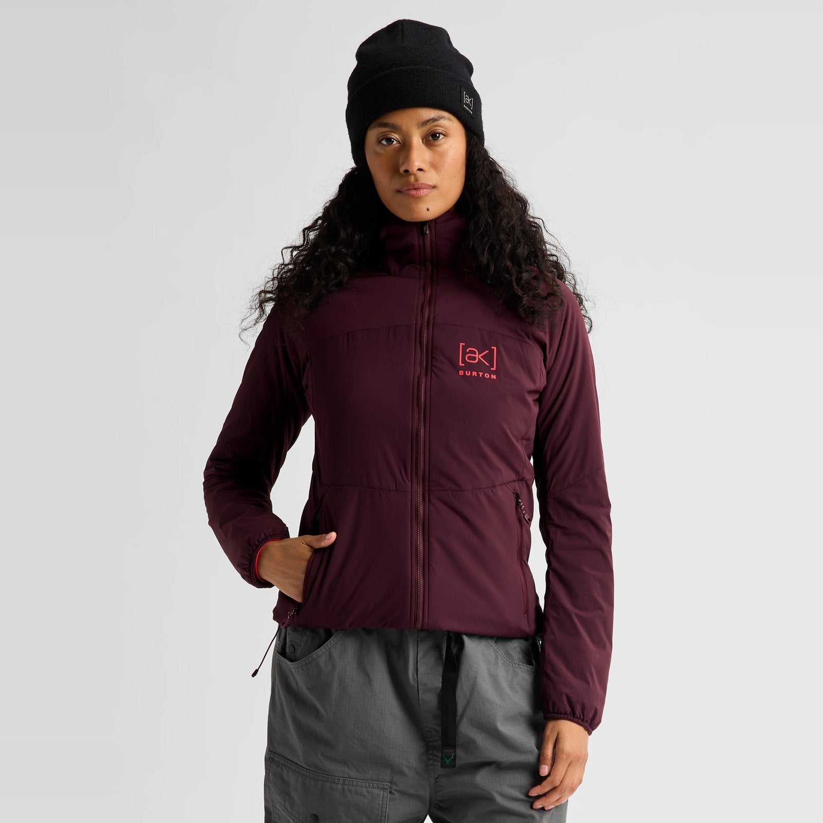 Womens [Ak] Helium Hooded Stretch Insulated Jacket True Black - Image 17