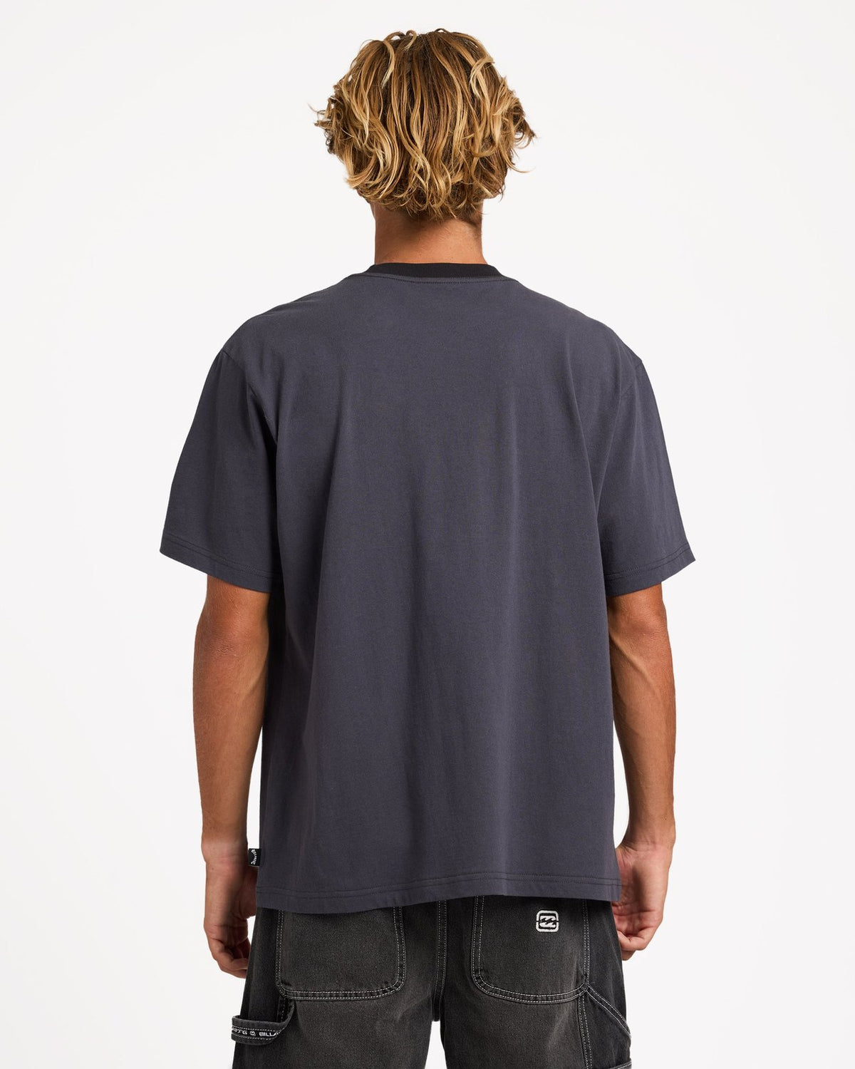 Mens Panel T-Shirt Aged Indigo - Image 2