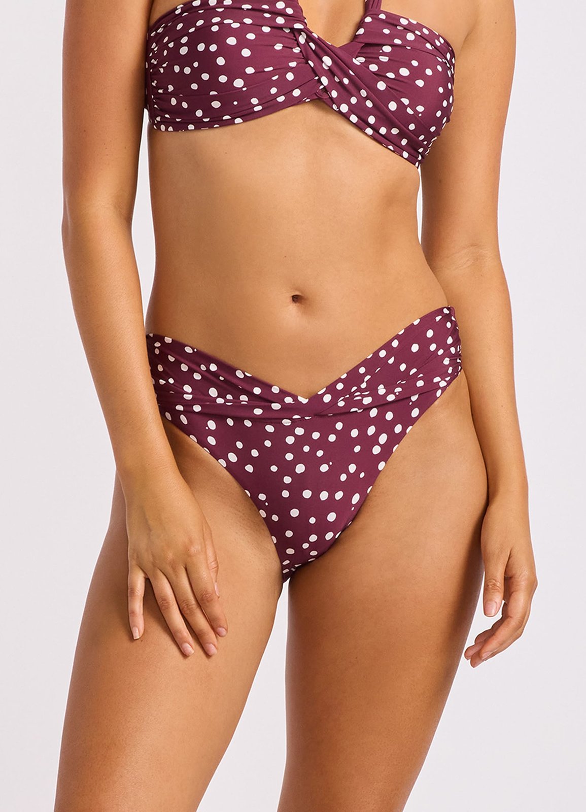 Dolce Dot Twist Band Mini Hipster Dark Burgundy - Image 2