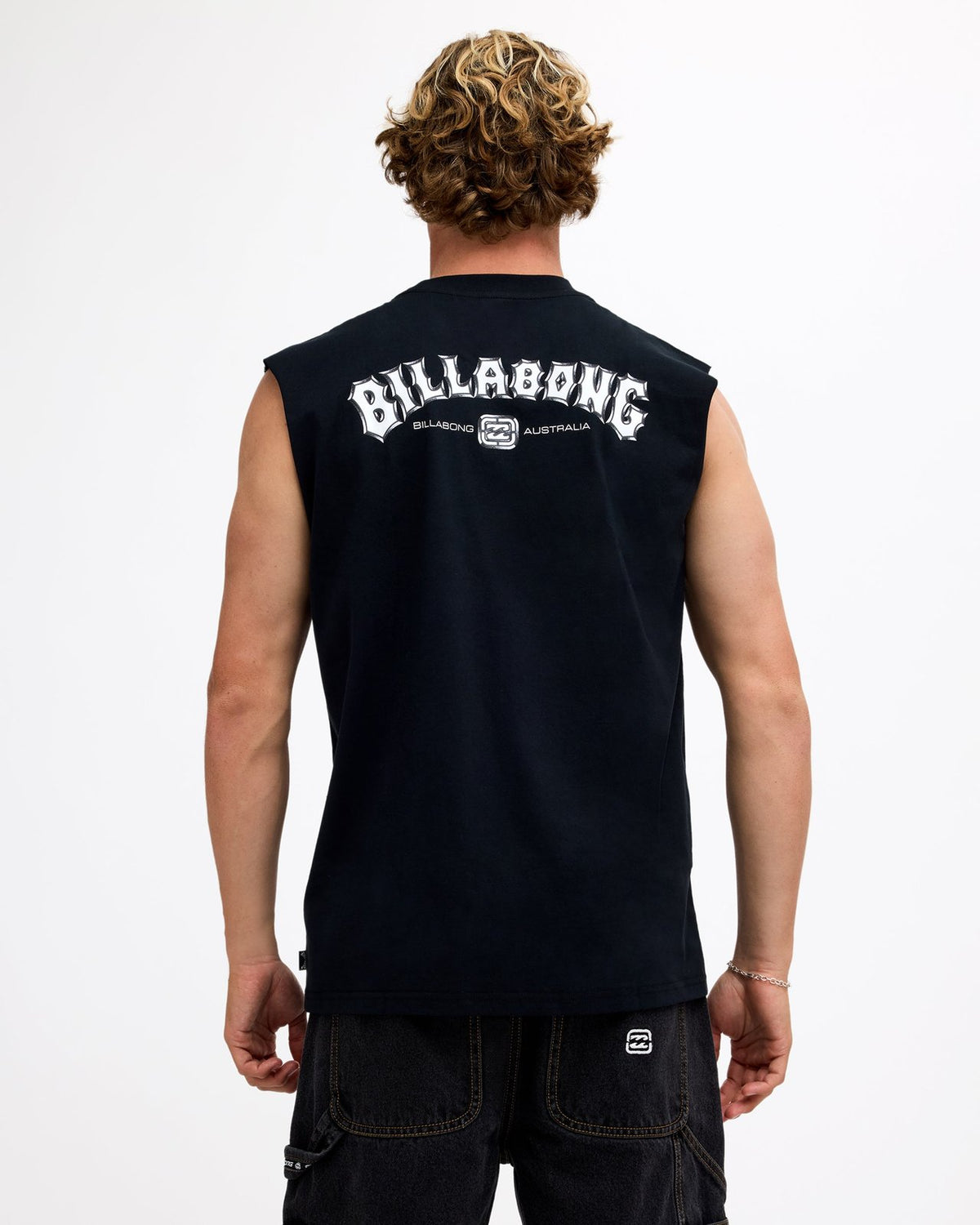 Mens Chrome Arch Muscle Top Black - Image 2