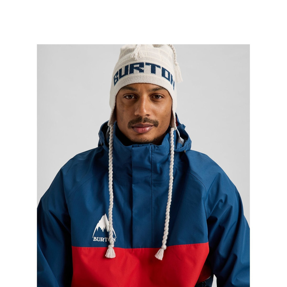 50Th 80'S Earflap Beanie Gray Heather / Stout White / Selvedge Blue - Image 2