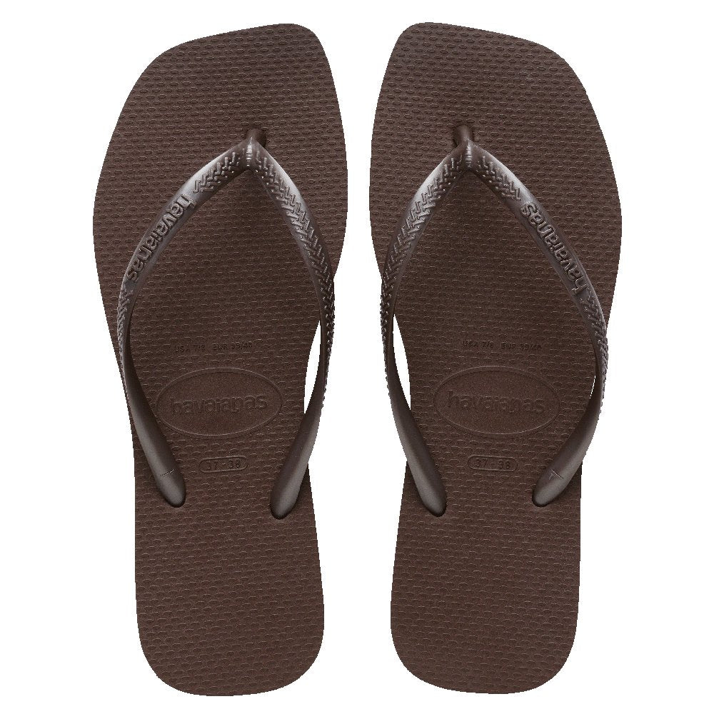 Slim Square Toe Brown Thongs - Image 2