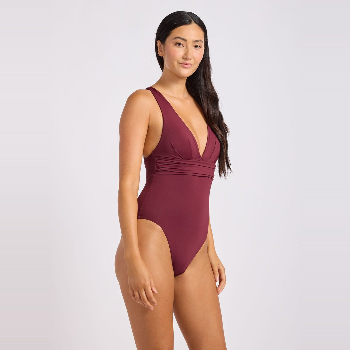 Seafolly Collective Cross Back One Piece Dark Burgundy - Image 2
