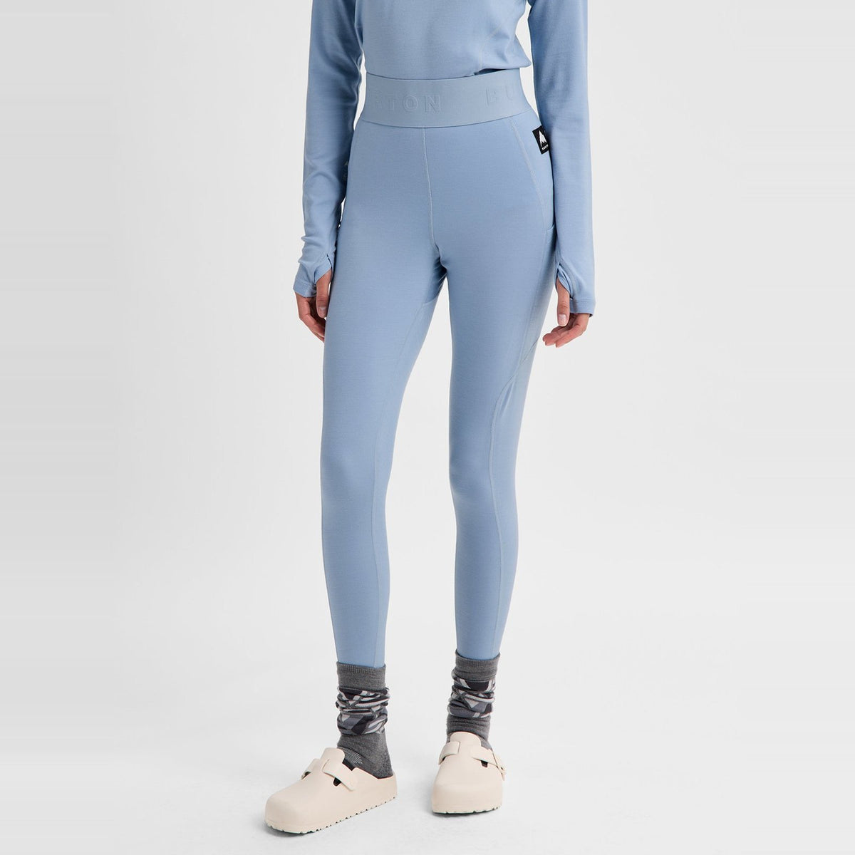 Womens Merino Blend Midweight Base Layer Pants Airstream Blue - Image 2
