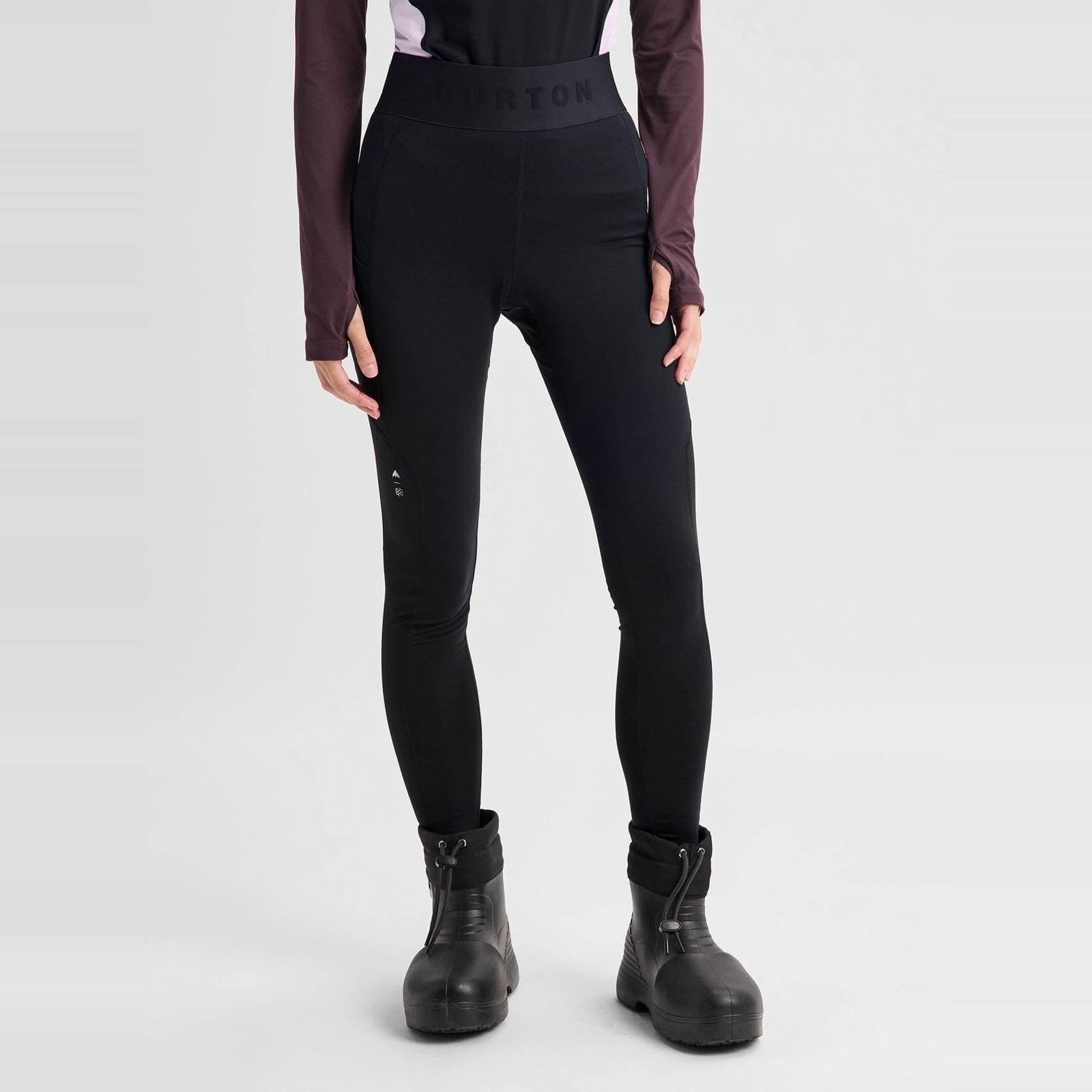 Womens Synthetic Midweight Base Layer Pants True Black - Image 2