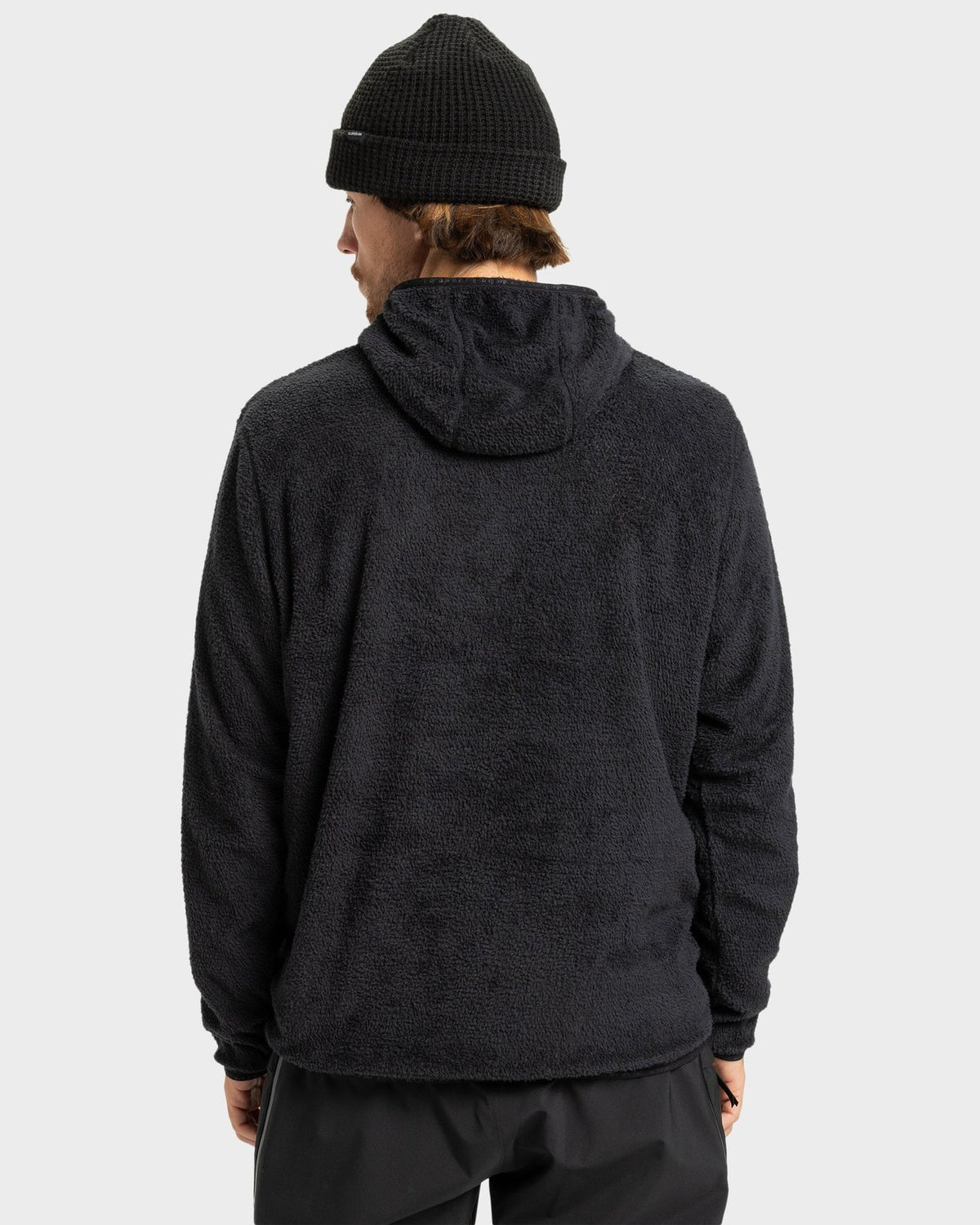 Mens Warm Up Pullover Hoodie Black - Image 2