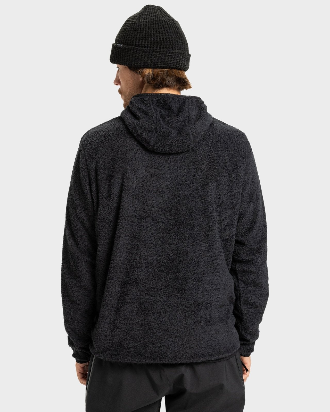 Mens Warm Up Pullover Hoodie Black - Image 2