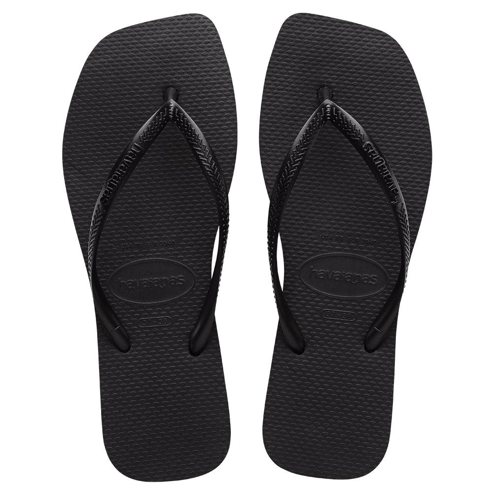 Slim Square Toe Black Thongs - Image 2