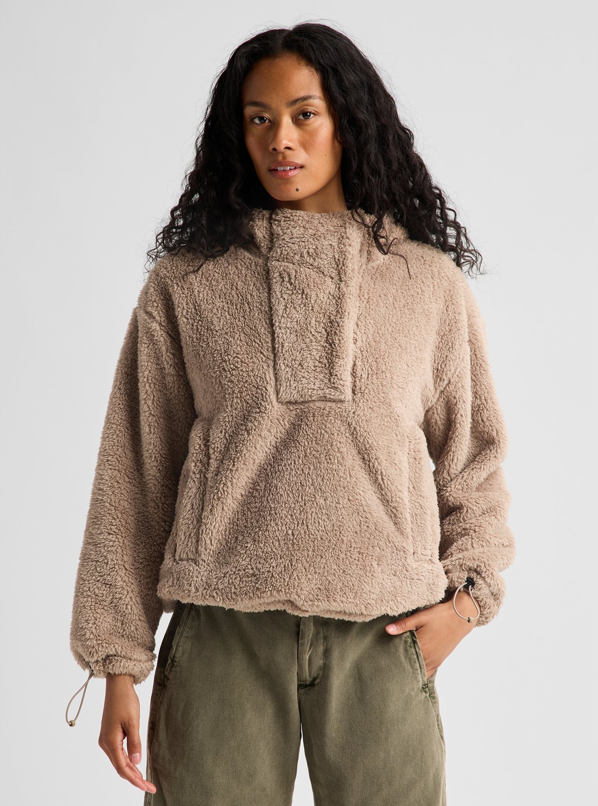 Womens Lemma Fleece Pullover Summit Taupe - Image 2
