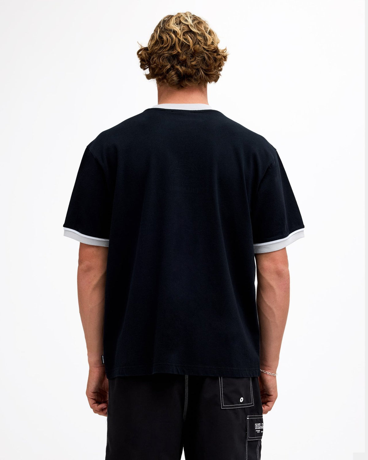Mens Spec 73 Bio Ringer T-Shirt Black - Image 2