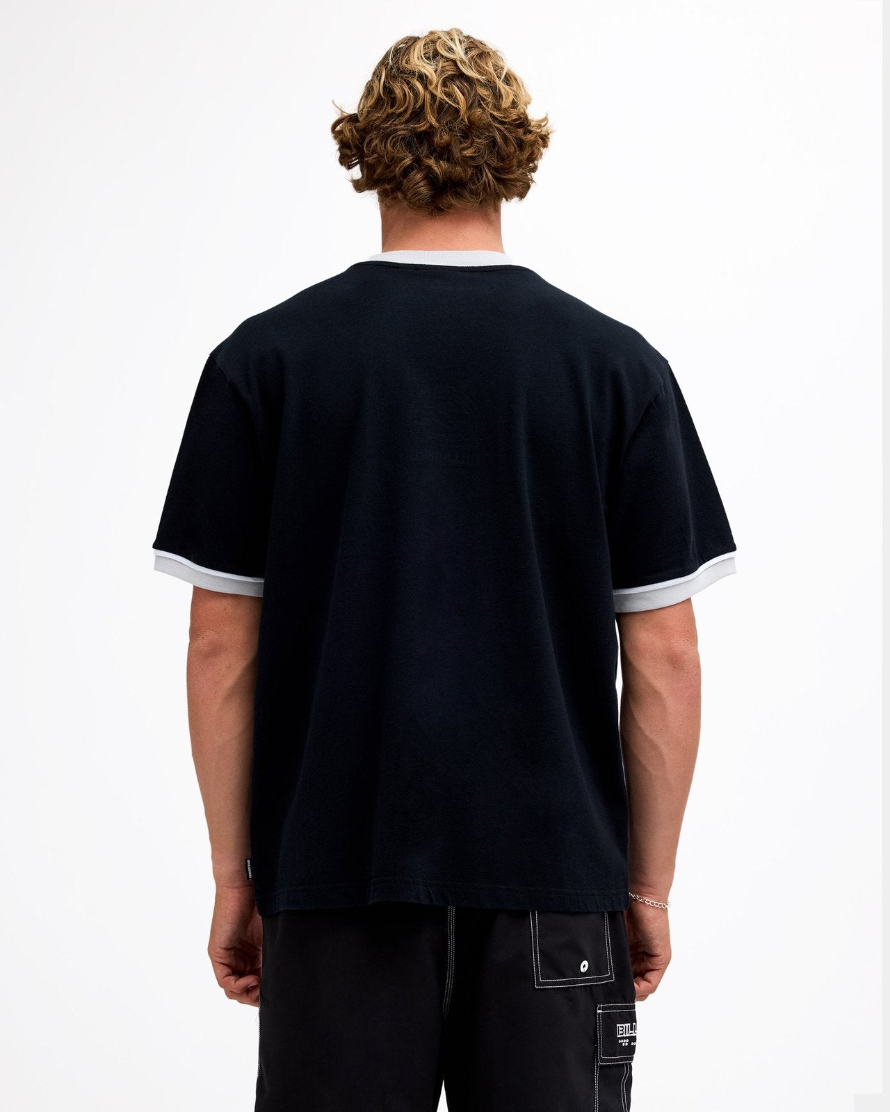 Mens Spec 73 Bio Ringer T-Shirt Black - Image 2