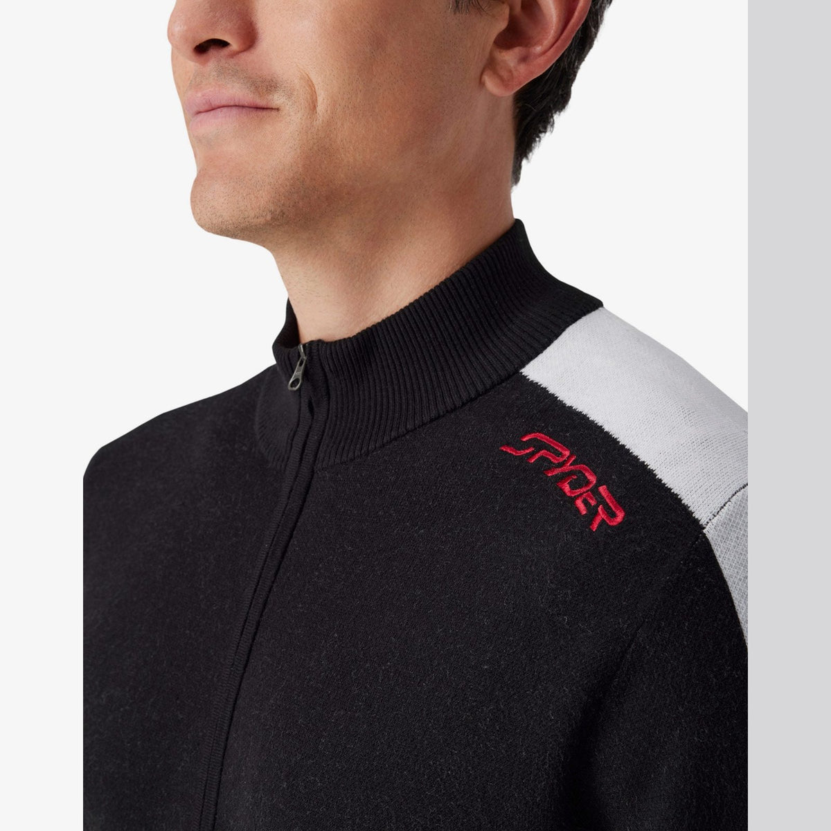 Mens Verbier Quarter Zip Sweater Black - Image 3