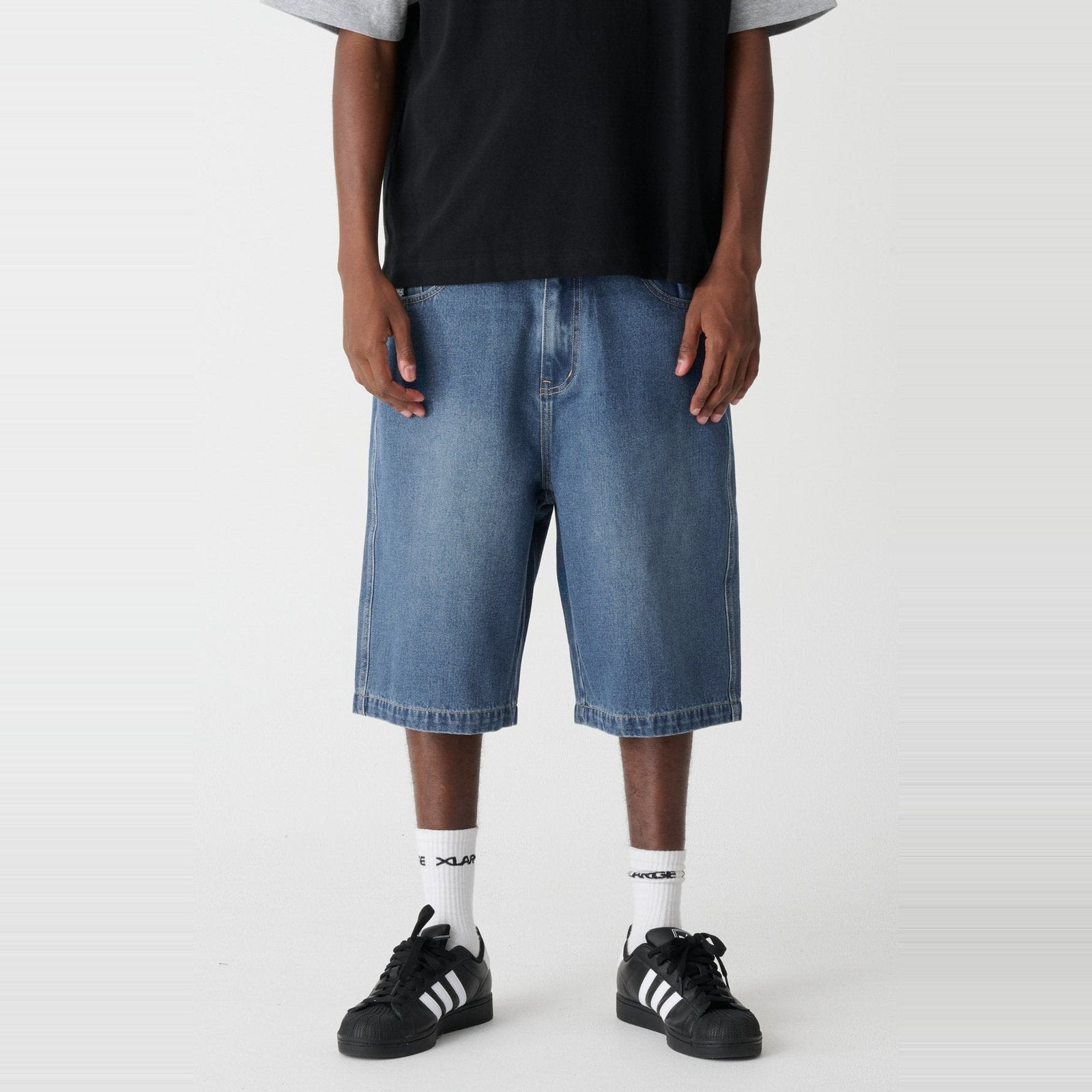 Embossed Baggy Denim 91 Shorts Blue Indigo - Image 3