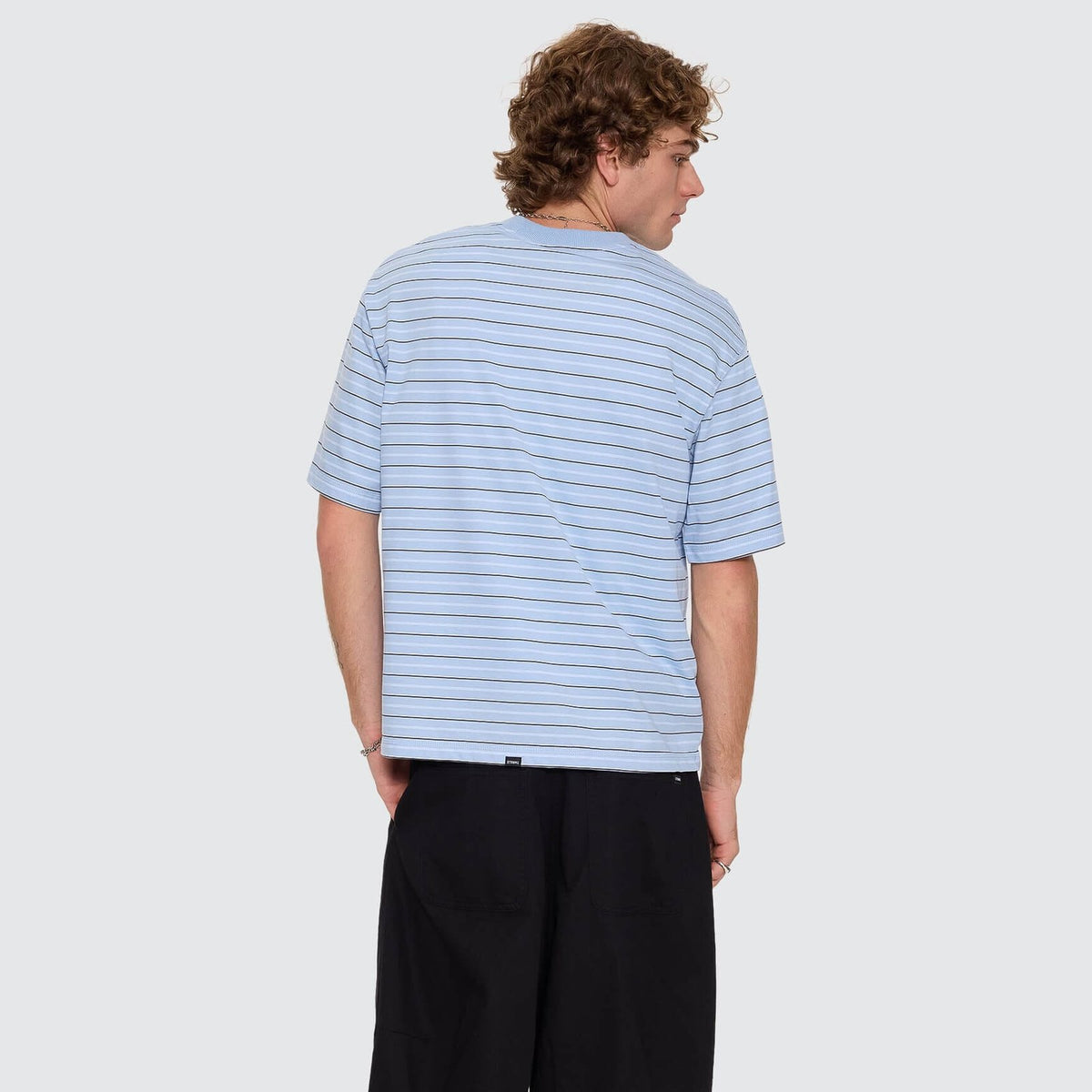 Flowers Of Tomorrow Stripe Box Crop Tee Placid Blue - Image 3