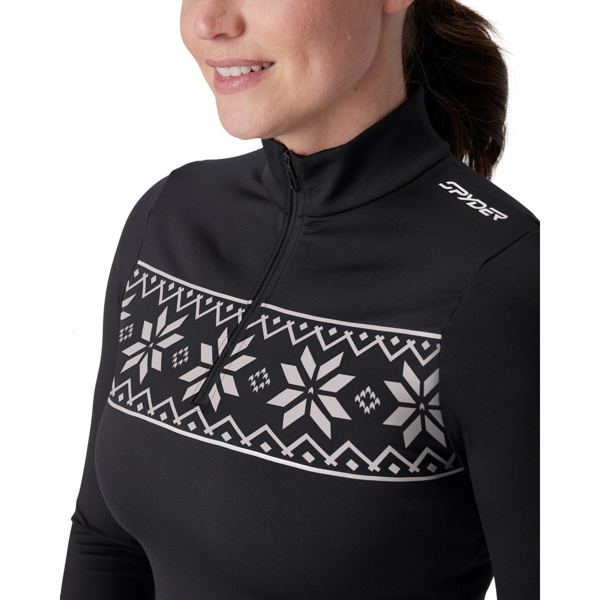 Womens Vivid Quarter Zip Skivvy Black2 - Image 3