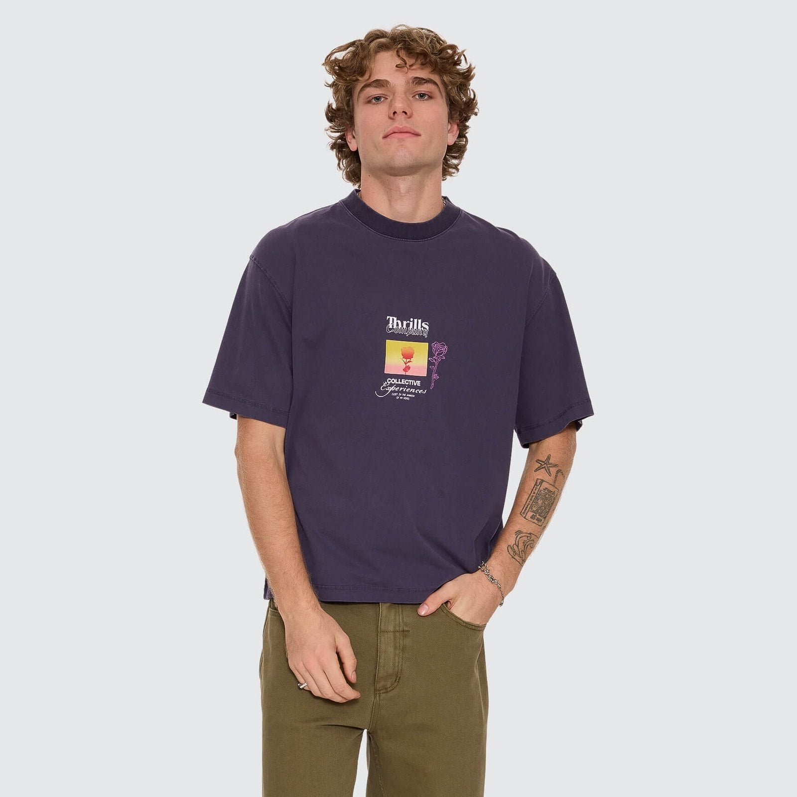 Collective Experiences Box Crop Tee Graphite - Image 3