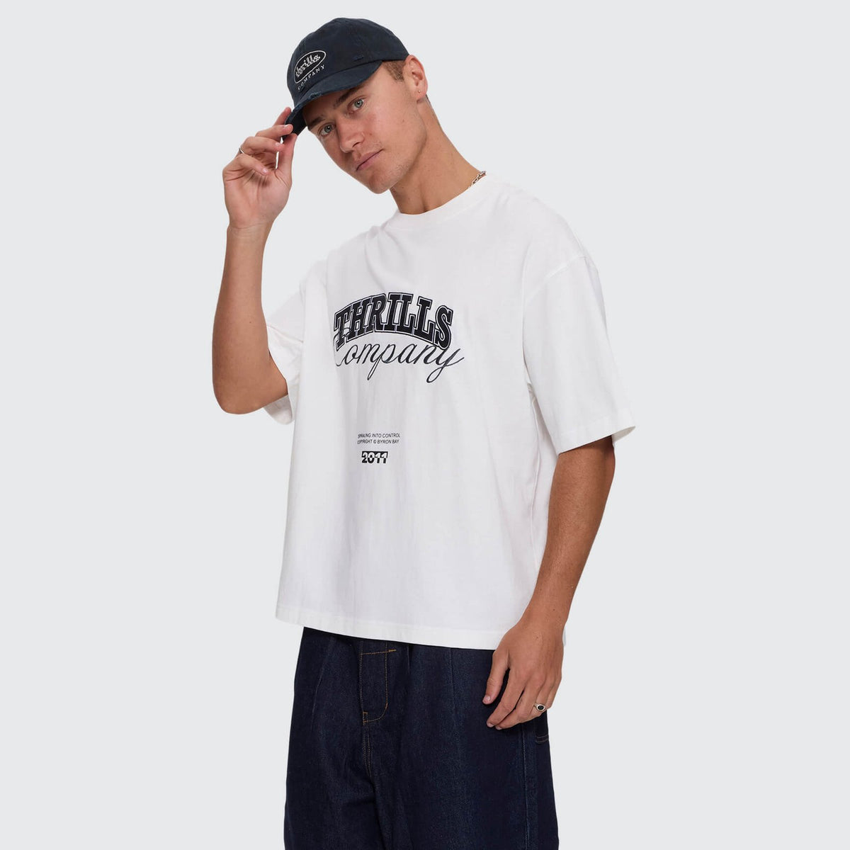 Spiraling Box Crop Tee Dirty White - Image 3