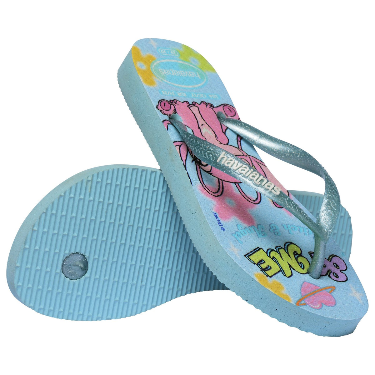 Kids Slim Disney Thongs Blue - Image 3